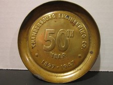 Vtg 1947 Brass Promotional Ashtray? Chambersburg, PA Engineering 50th Ann. picture