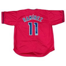 Jose Ramirez Autographed Cleveland (Red #11) Custom Jersey ? Beckett picture