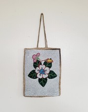 Antique C.1900 Plateau Yakima Nez Perce Native American Indian Beaded Floral Bag picture