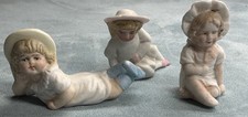 3 Sweet Victorian Bisque Miniature Little Girl Figurines picture