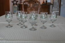 Pfaltzgraff Vintage Christmas Heirloom Set Of 7 Stemmed Wine Drinking Goblets  picture