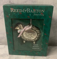 2006 Reed An Barton Sterling Silver Plated Baby First Christmas Lamb Rare picture