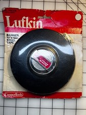 vintage 100 ft lufkin banner 3/8” x 100ft steel tape measure picture