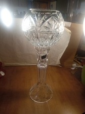 Vintage Violetta Pedestal Vase Hand Cut 24% Lead Crystal Made Poland 12 1/4
