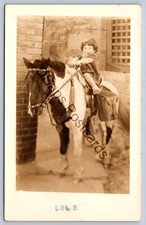 K60/ Interesting RPPC Non-Postcard c1930 Photograph Girl on Pony Smile 14 picture