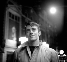 Nighttime view of dancer actor Grover Dale as he walks Broadway 1960 Old Photo picture