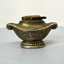 Vintage Occupied Japan Table Lighter Ornate Silver Tone Urn Vase Post WWII 1940s picture