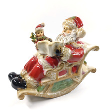 Kirkland Glazed Ceramic Rocking Sleigh Musical Santa Claus Christmas picture