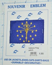 INDIANA STATE FLAG NEW ON CARD SOUVENIR PATCH picture