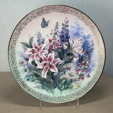 1991 Symphony Of Shimmering Beauty Collector Plate Lily Concerto Lena Liu Flower picture