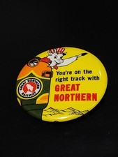 VINTAGE GNR GREAT NORTHERN RAILWAY RR PIN BACK BUTTON picture