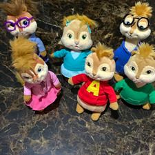 Disney Alvin and the Chipmunks Plush Doll Lot of 6 Alvin Simon Theodore picture