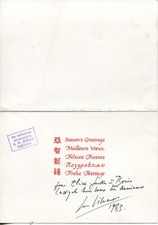 greeting card autographed by writer Georges Simenon picture