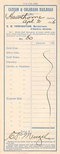 1896 CARSON & COLORADO RAILROAD RAILWAY HAWTHORNE STATION NO RECEIPTS picture