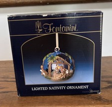 2011 HTF- Fontanini Lighted Nativity Blown Glass Ornament, Item #56328, WORKS picture