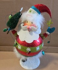 Pier 1 One Vintage SANTA CLAUS BOBBLE CHRISTMAS Glitter TREE LIGHTS 13.5” EUC picture