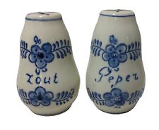 Vintage Delft Blue and White Salt and Pepper Shakers Hand Painted Netherlands picture