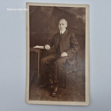 Antique RPPC Young Man Seated Suit Studio Portrait Kautto Fitchburg MA c1910s picture