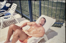 Hunky Man Sunbathing Original 35mm Film Slide picture