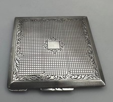 Geometric Art Deco Design Mirror Compact Case NO Mono Hallmarked MV 935 Silver picture