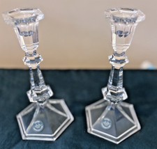 2  LENOX CRYSTAL CANDLESTICKS Holders in Original Box Perfect Gift for Christmas picture