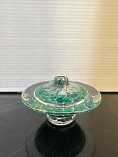 Gartner Blade Hand Blown Saturn Oil Lamp Blue Turquoise Green No Wick picture