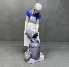 B&G Bing & Grondahl Copenhagen Denmark Porcelain Milk Maid #2181 Figurine 8 1/4