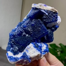 299G Natural Blueberry Fluorite Quartz Cluster Crystal Mineral specimen Healing picture