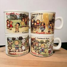 Campbells Kids Soup Mugs By Westwood 1994 Replica 1910 Postcard Art Set Of 4 picture