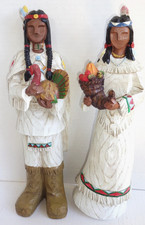 Vintage Pacific Rim Resin Cubist Native American Harvest Seasonal Figures 16” picture