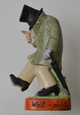 Antique Schafer & Vater German porcelain figural whiskey nipper - what a night picture