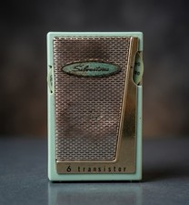 Vintage Sears Silvertone 1203 Transistor Radio Mint Green AM 1961 Retro USA picture