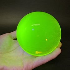 Vaseline Uranium Glass Solid Sphere Ball Paperweight 100mm Fully Round 1.37kg picture