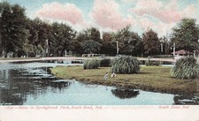 Playland Springbrook Amusement Park South Bend Indiana Vtg Postcard J26 picture