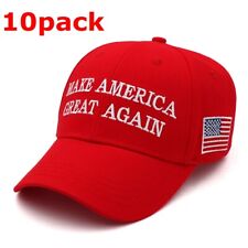 10pc 2024 MAGA Make America Great Again President Donald Trump Hat Cap Red picture