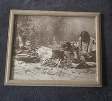 Plains Indian Women Preparing Dinner Old West Collectors Series Framed Print picture