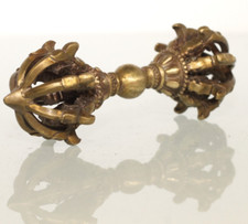 Vajra, Dorje. Buddhism, Ritual Object, nine spokes, Tibetan Bronze, Patina picture