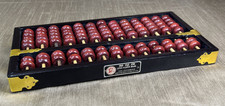VTG Lotus Flower Brand Chinese Suanpan Abacus 13 Rods 91 Beads Brass & Wood EUC picture