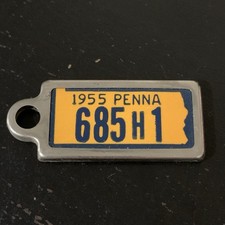 1955 Pennsylvania License Mini Plate DAV Tag Disabled American Veterans Keychain picture