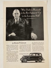 1934 Plymouth De Luxe Print Ad Best Engineered Walter P. Chrysler picture