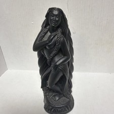Vintage CoCo Joes Hula Dancer Tiki Figurine Black Lava Hawaii  53 1953 5
