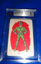 Vintage 1966 Whitman RIDDLER Batman Playing Card Rookie N.P.P.I. BVG 6 EX-MT picture