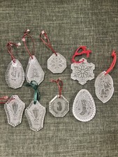 Lot 9 Waterford Crystal Christmas Ornaments Tree, Lantern, Bells 1979 1980 1984 picture