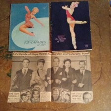 2 Vtg 1940’s Ice Capades Programs George Petty Girl Covers Lots of advertising  picture