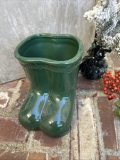 Adorable Green Rainboot Decor Ceramic Indoor Rainboot Planter Container picture