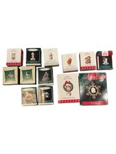 Lot 12 Hallmark Keepsake Miniature Ornaments Kittens Ghost Nativity Pandas Owl picture