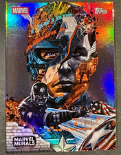 2026 Topps Marvel Neon Murals SSP Captain America MU-4 Hologram Eaton *RARE* picture