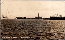 1941 Veracruz Mexico Malecon y Faro Lighthouse Harbor RPPC Postcard picture