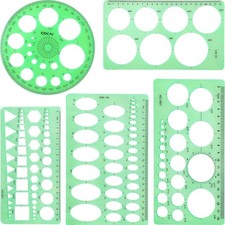 5 Pack Circle Template Circle Round Stencil Templates for Drafting Drawing St... picture