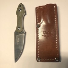Giant Mouse Green Micarta Fixed Knife - Rawhide Sheath - Used - The Perfect EDC picture